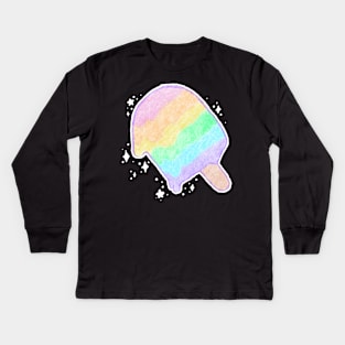 Pastel Rainbow Melty Popsicle Kids Long Sleeve T-Shirt